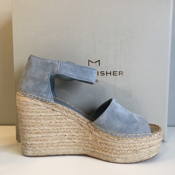 NEW Marc Fisher Ltd Alida Blue Suede Espadrilles Sandals Shoes *Italian … - Picture 3 of 11